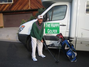 Happy Golfer Tees Up